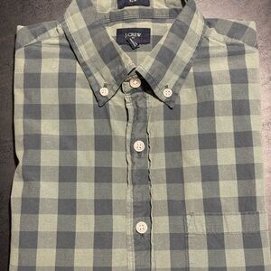 J. Crew Green Casual Button Down slim Shirt